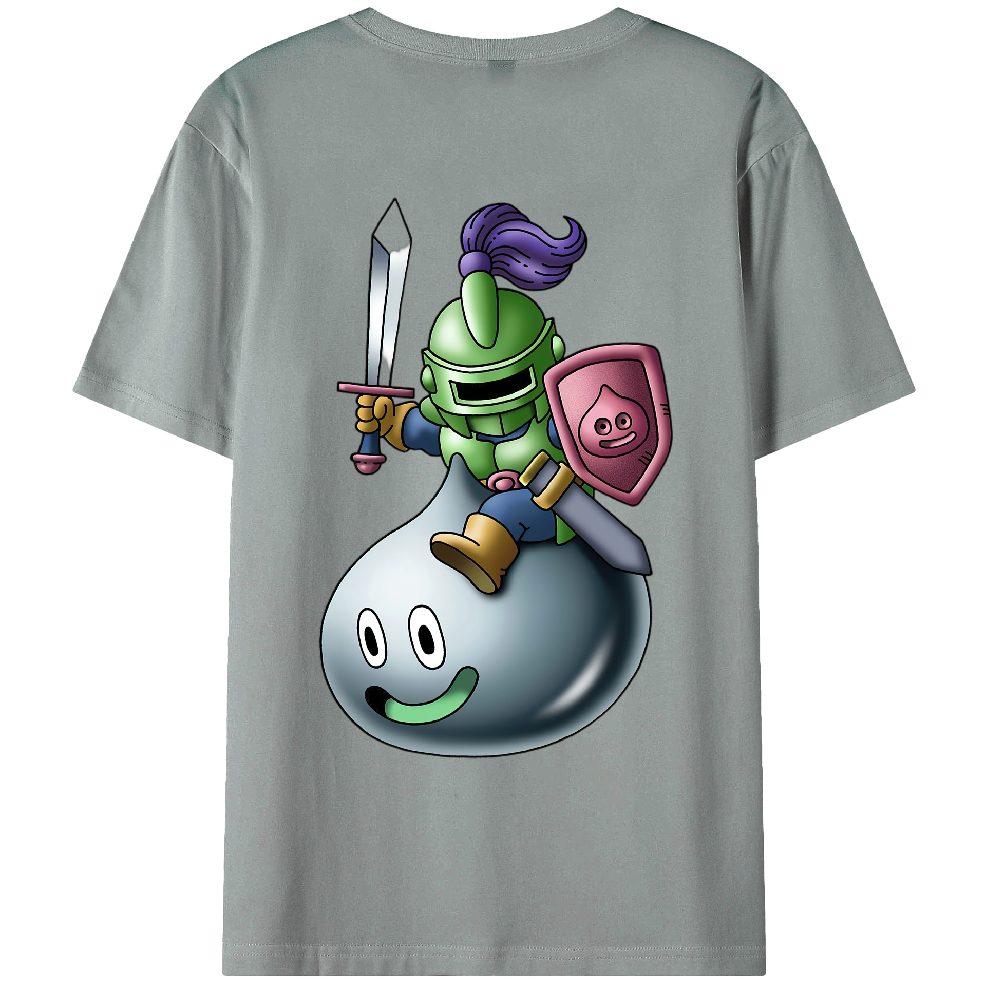 （画像用） ドラゴンクエスト Doragon Kuesuto Dragon Quest 綿100％ メンズ半袖Tシャツ（バックプリント） 通気性